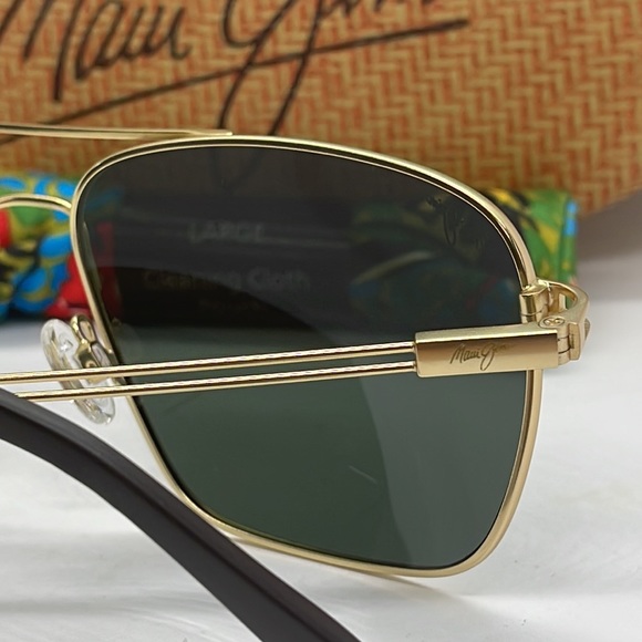 BNIB Maui Jim Polarized sunglass Gold with Green (G15) lenses - Picture 7 of 9